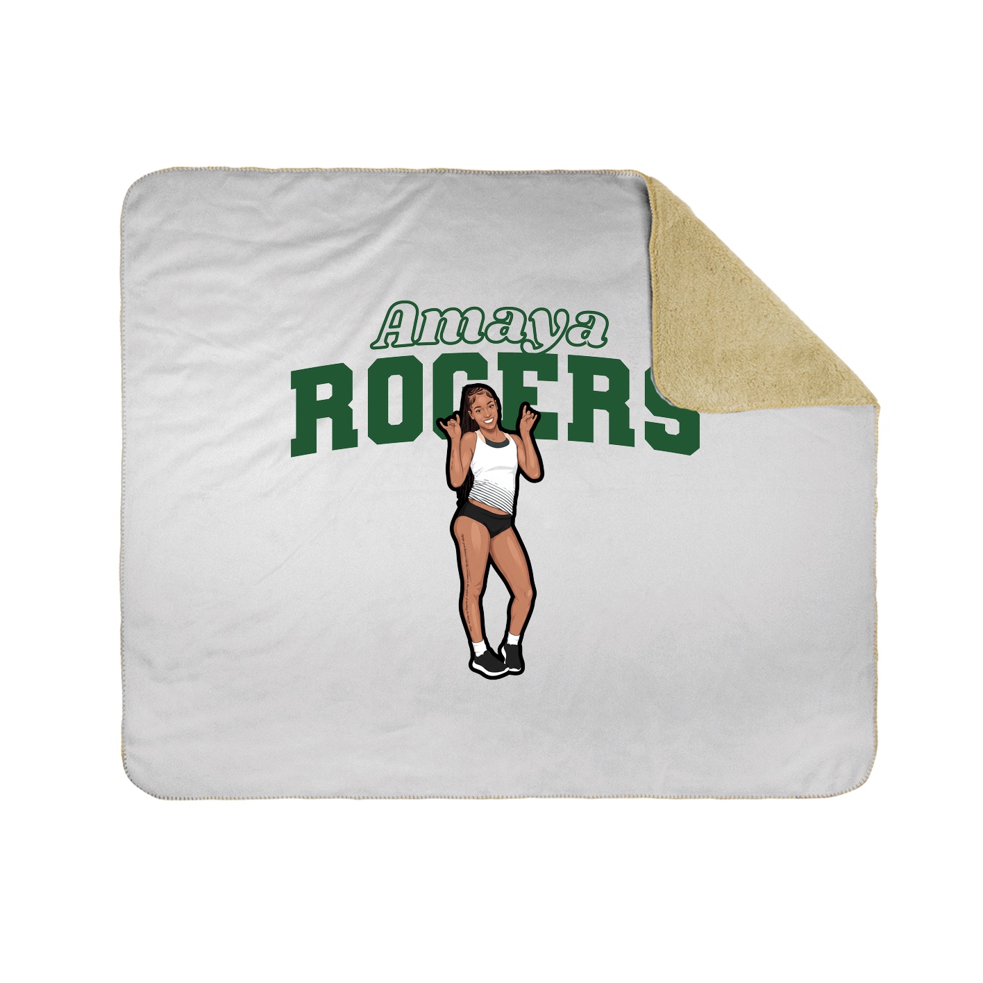 Throw Blanket — Name Arch in White