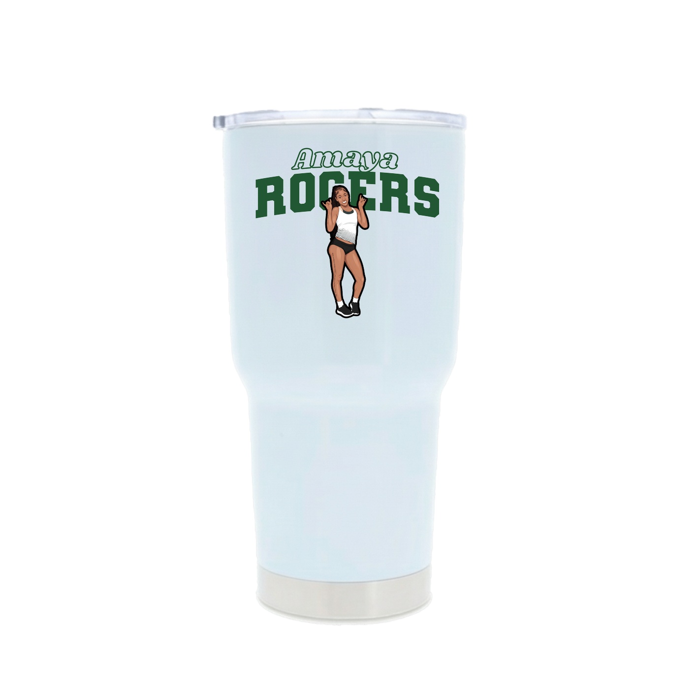 30oz Stainless Steel Tumbler — Name Arch in White