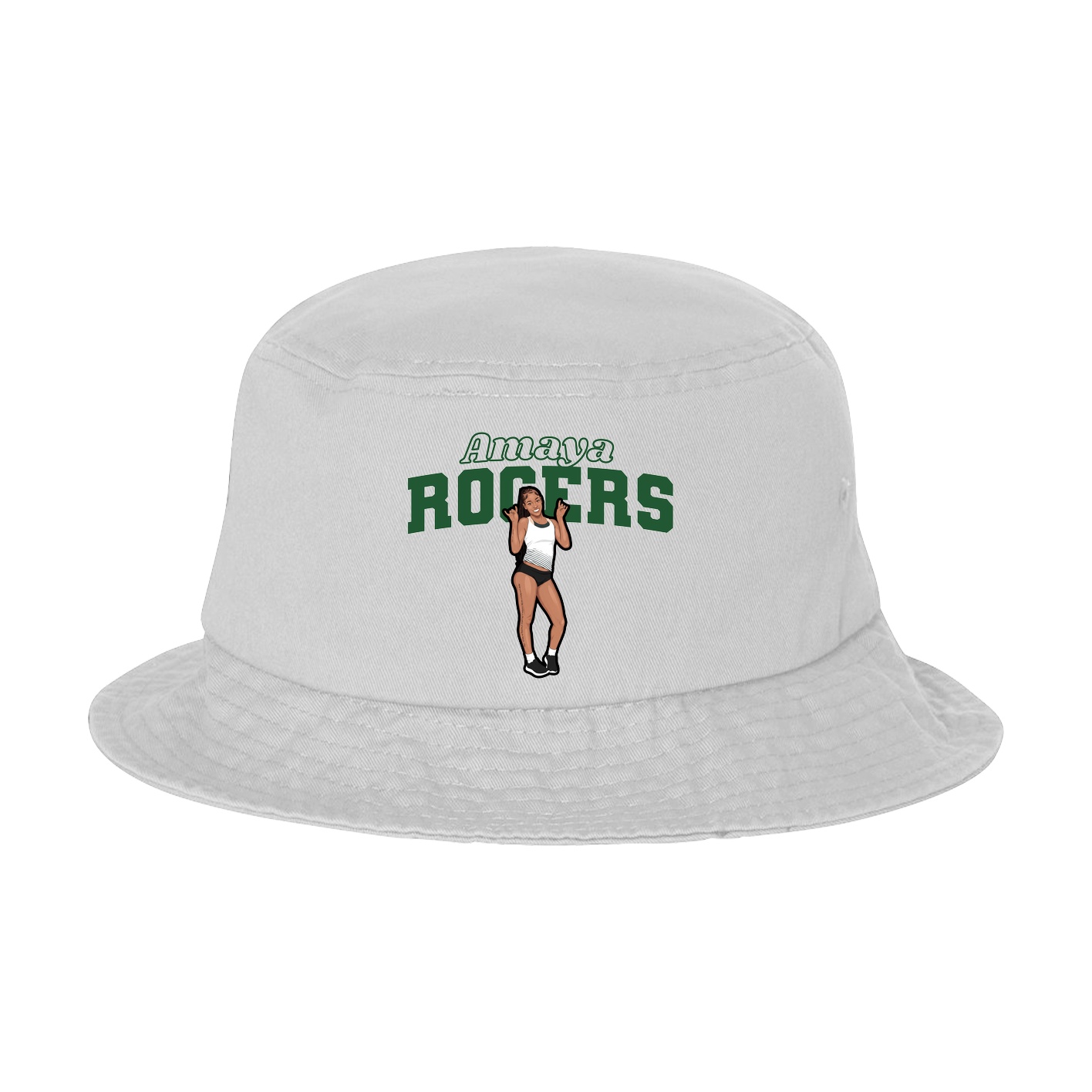 Bucket Cap — Name Arch in White