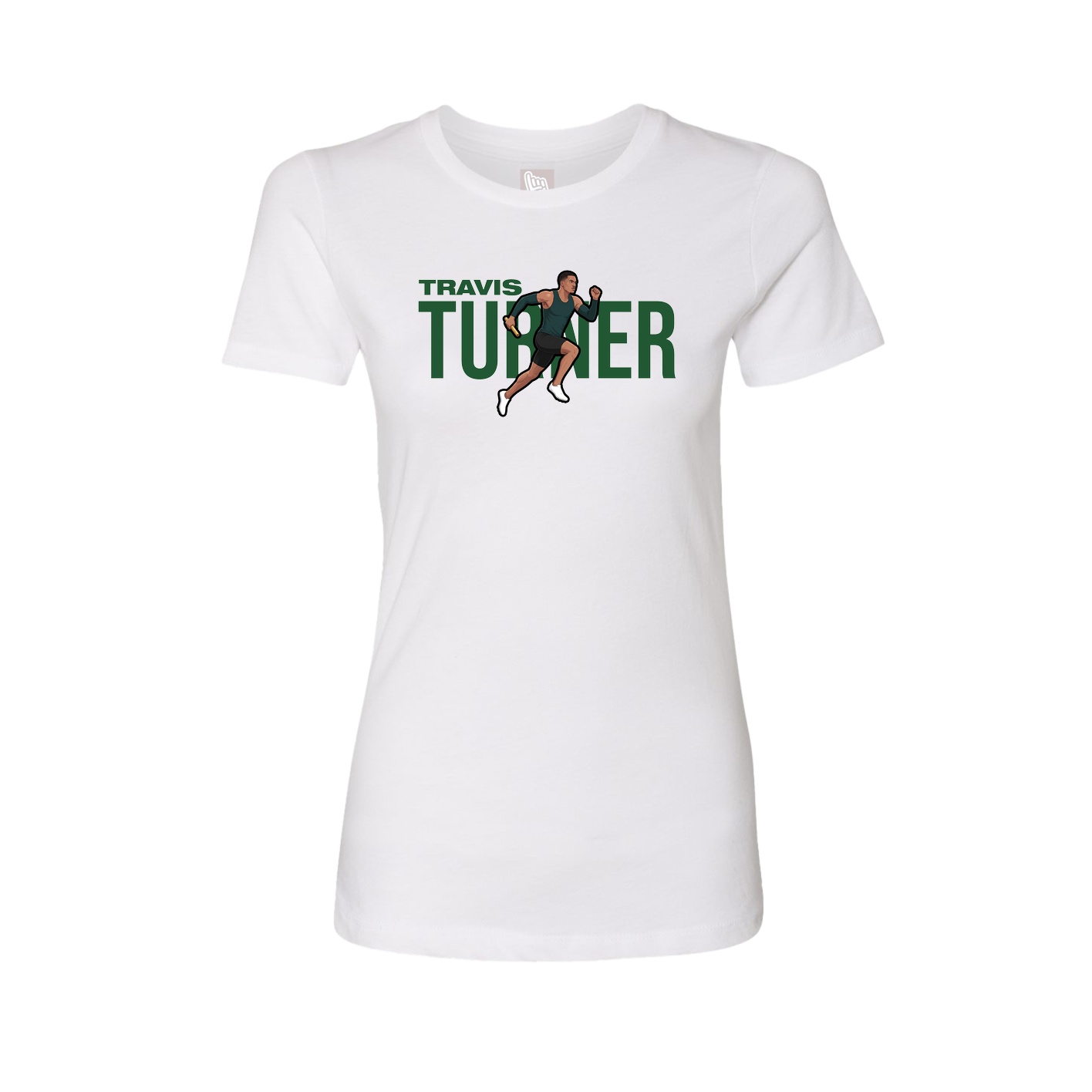 Fitted Women's Tee — Player Name in White