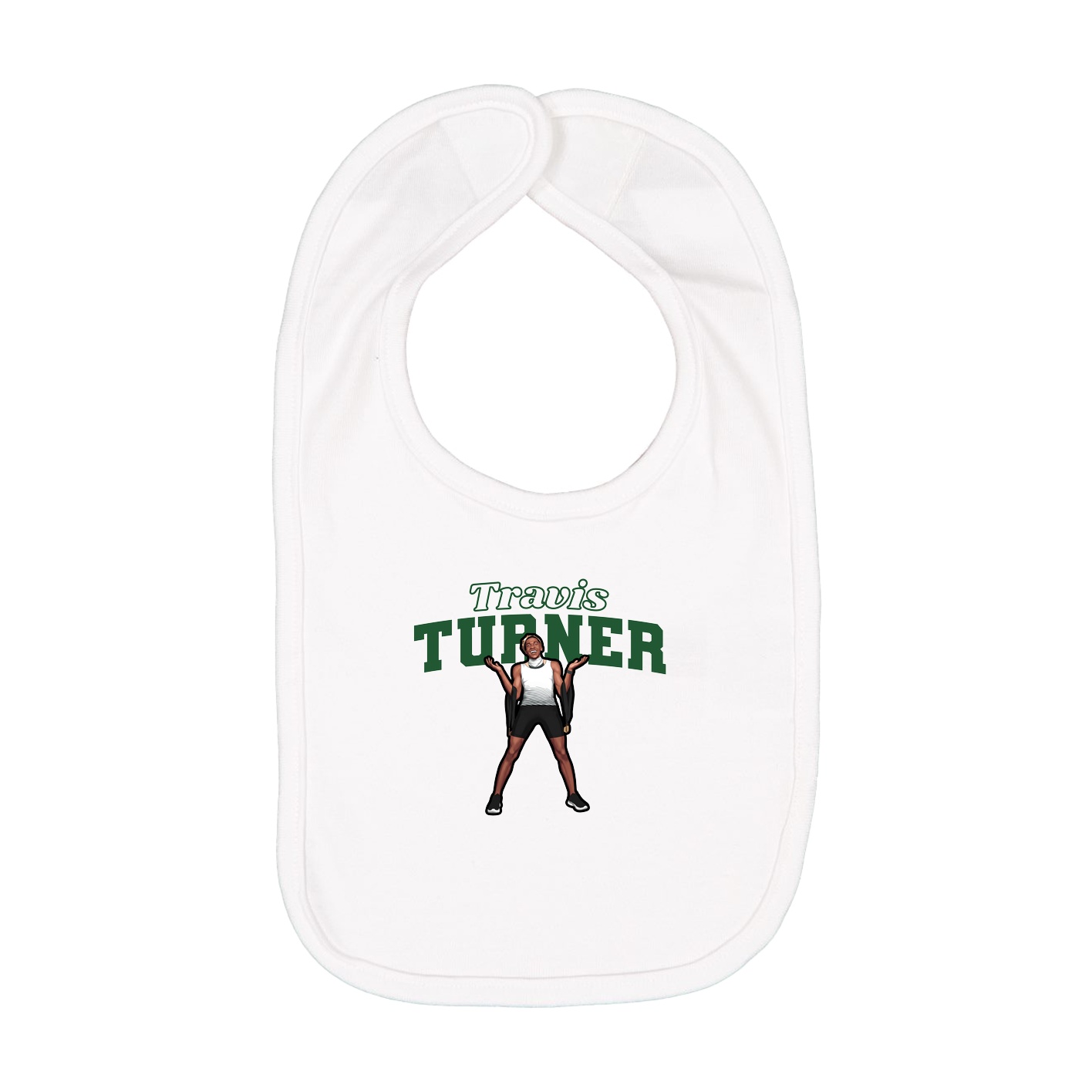 Infant Bib — Name Arch in White