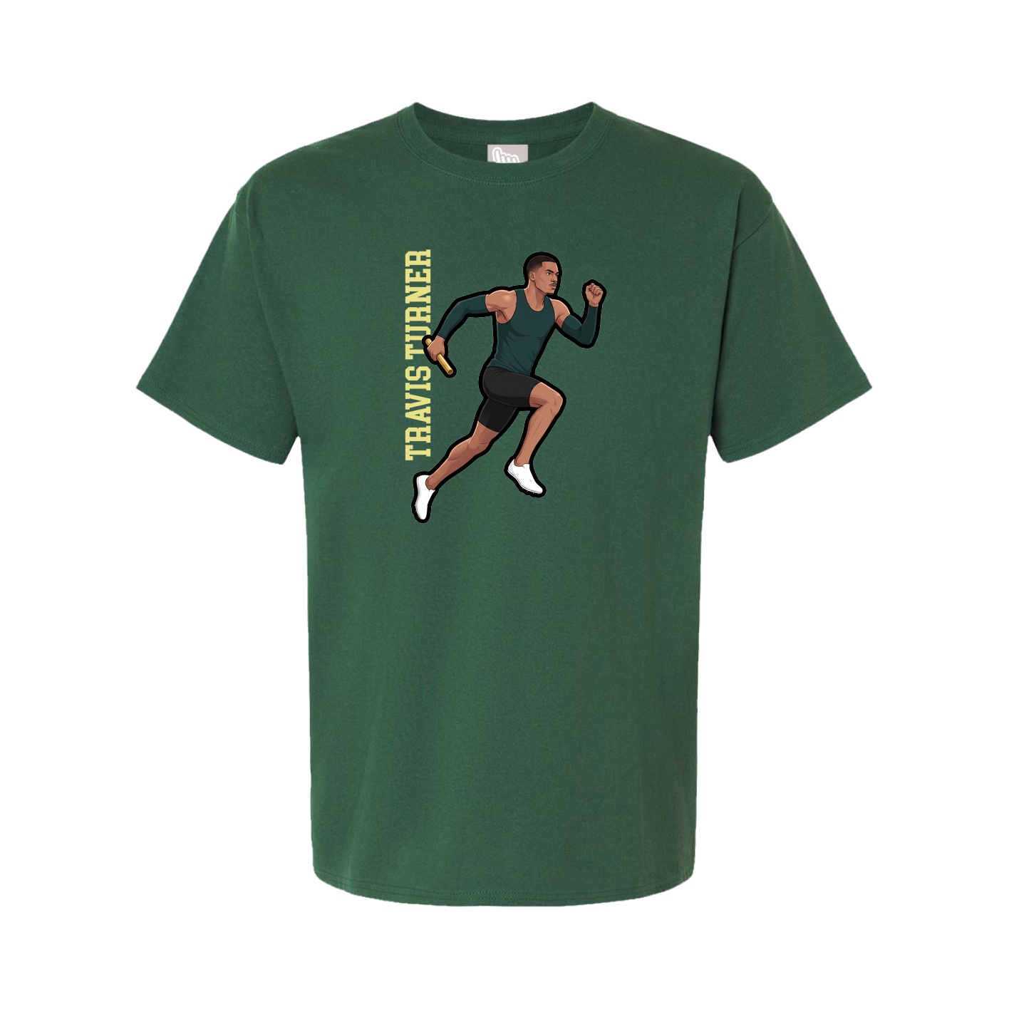 Tee — Name Vertical in Green