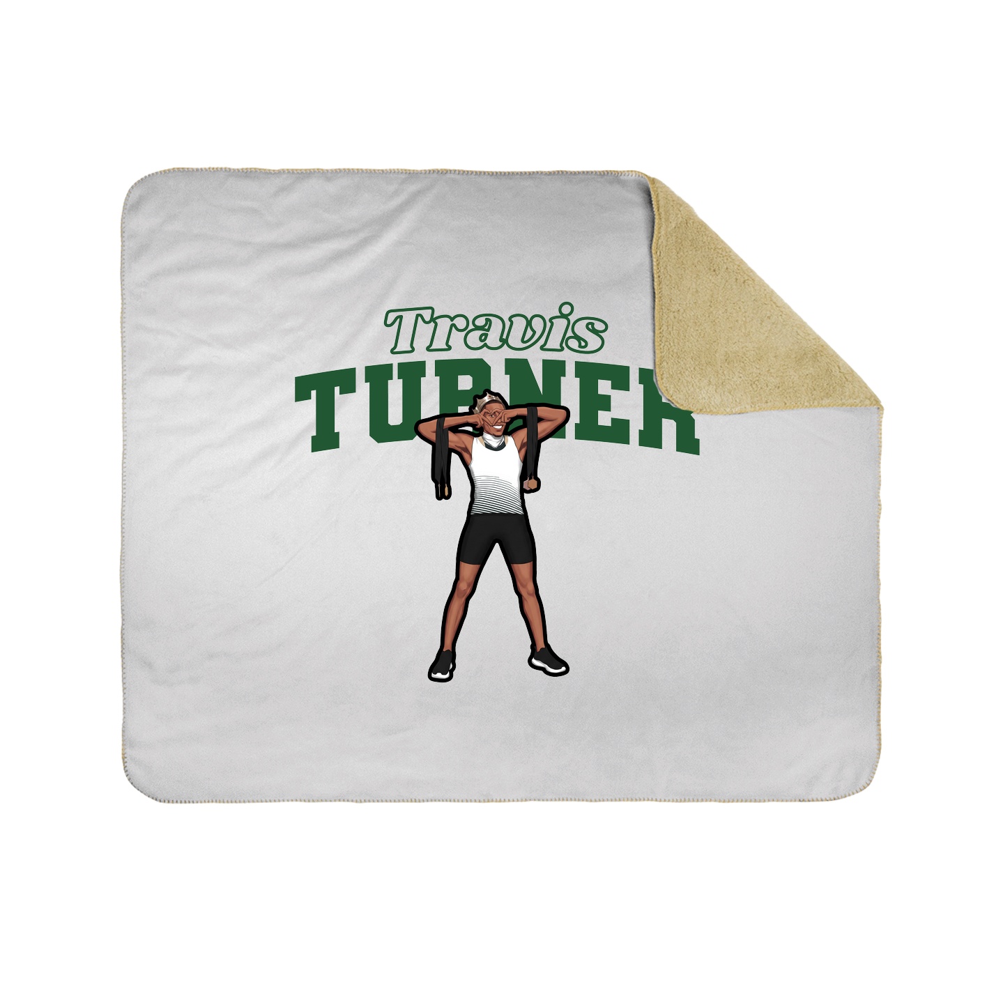 Throw Blanket — Name Arch in White