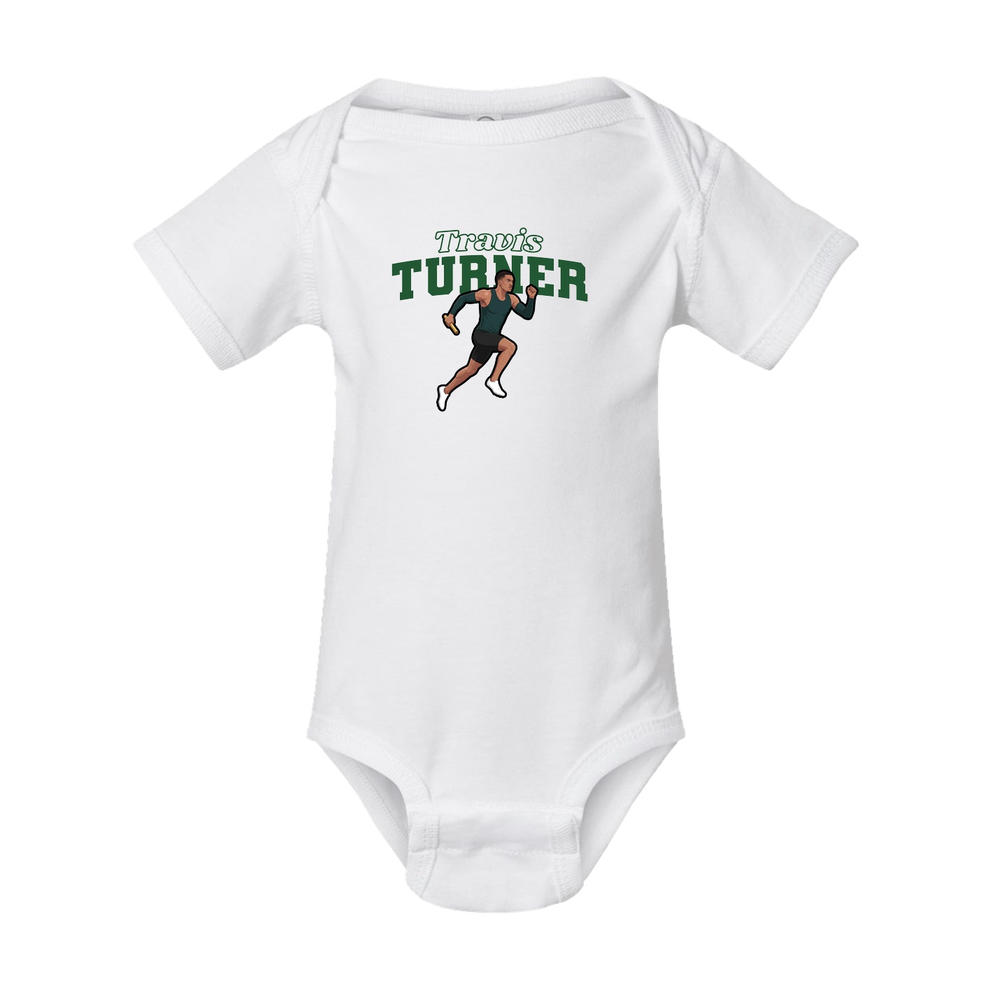 Baby Onesie — Name Arch in White
