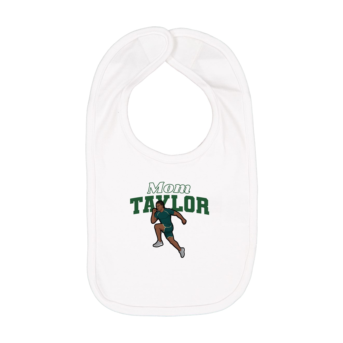 Infant Bib — Mothers Day Block in White