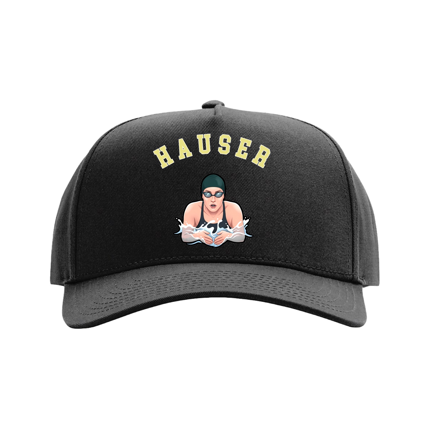Full Fabric Five-Panel Champ Cap — Shirsey Arch in Black