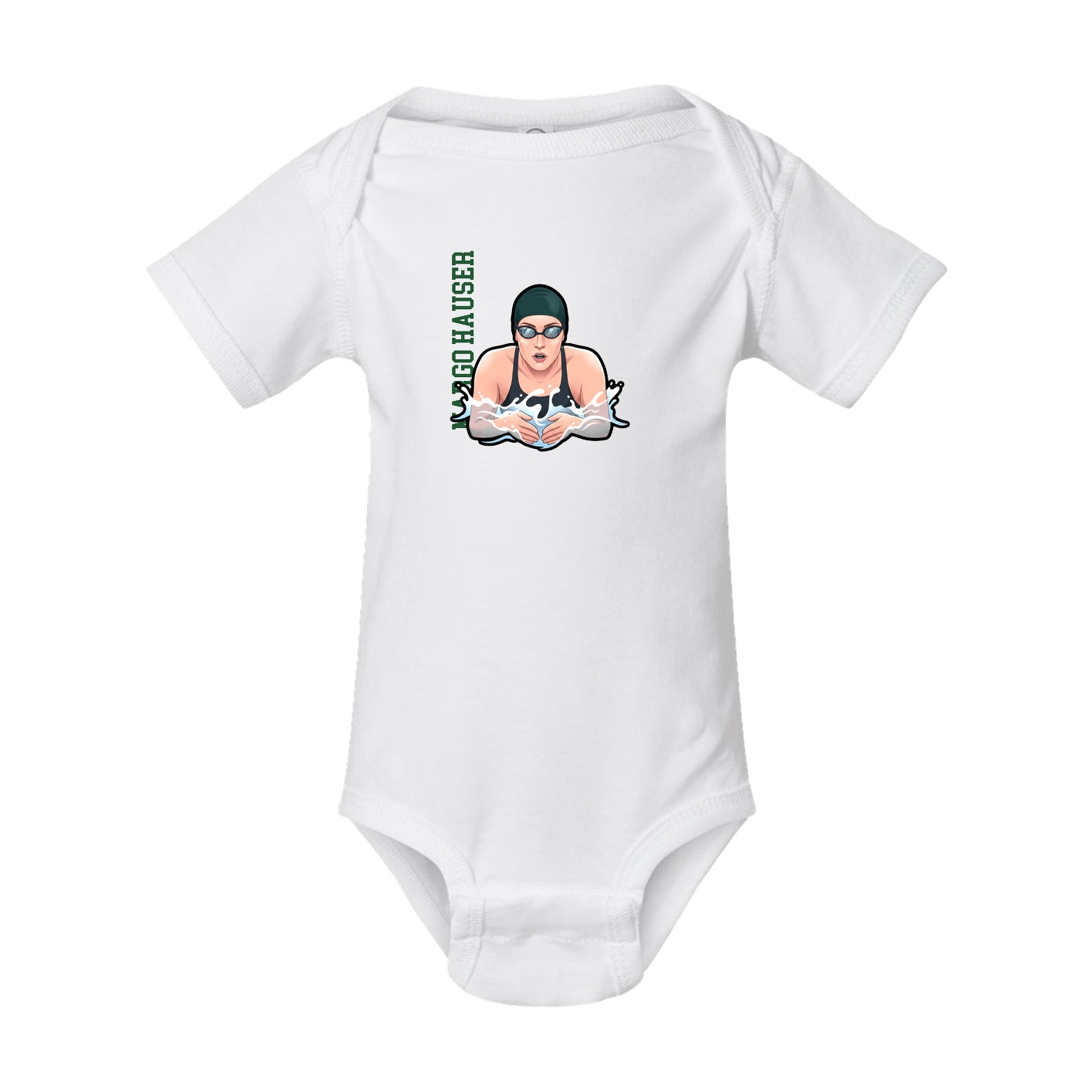Baby Onesie — Name Vertical in White