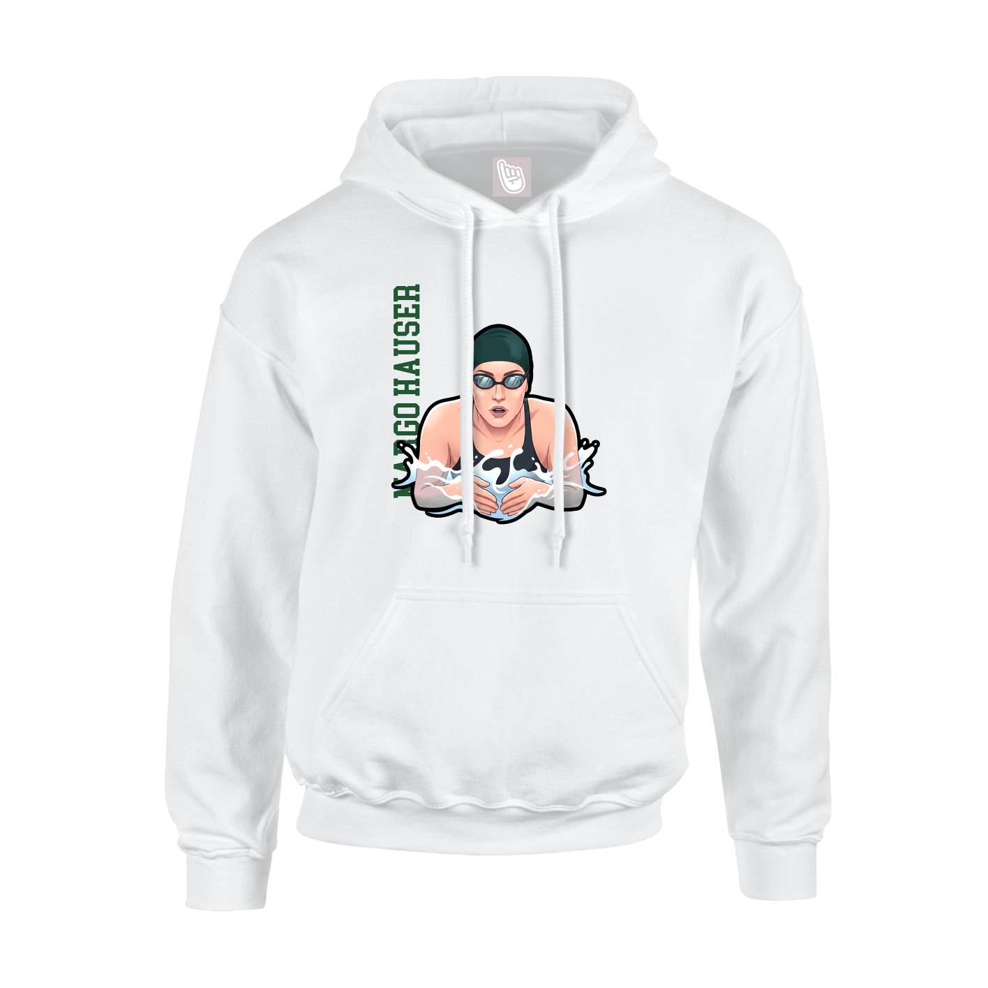 Youth Hoodie — Name Vertical in White