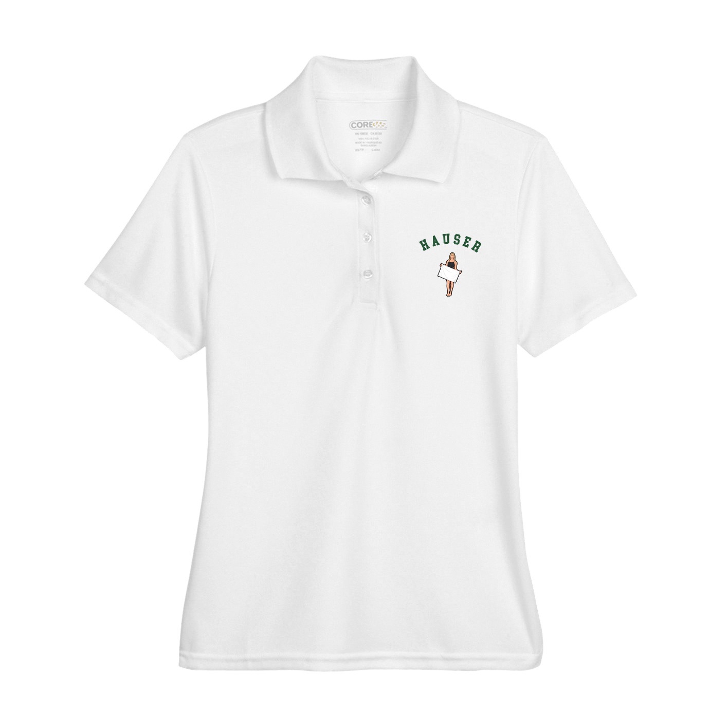 Womens Performance Polo — Shirsey Arch in White