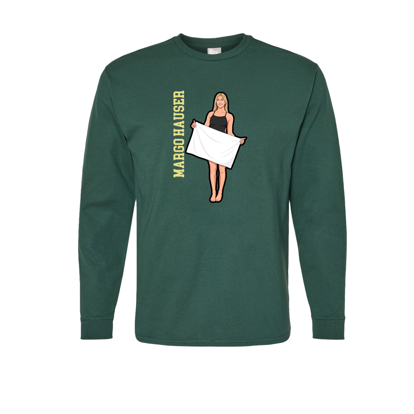 Long Sleeve Tee — Name Vertical in Green