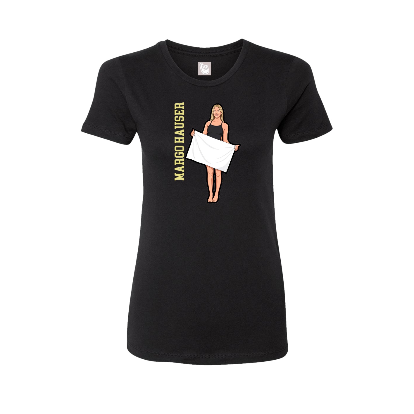 Womens Tee — Name Vertical in Black