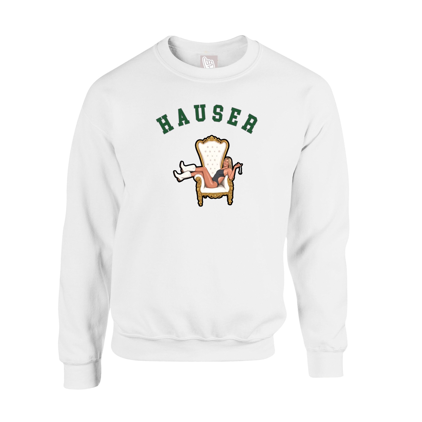Fleece Crew — Shirsey Arch in White