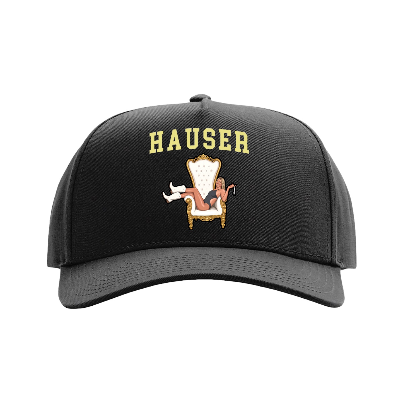 Full Fabric Five-Panel Champ Cap — Shirsey in Black