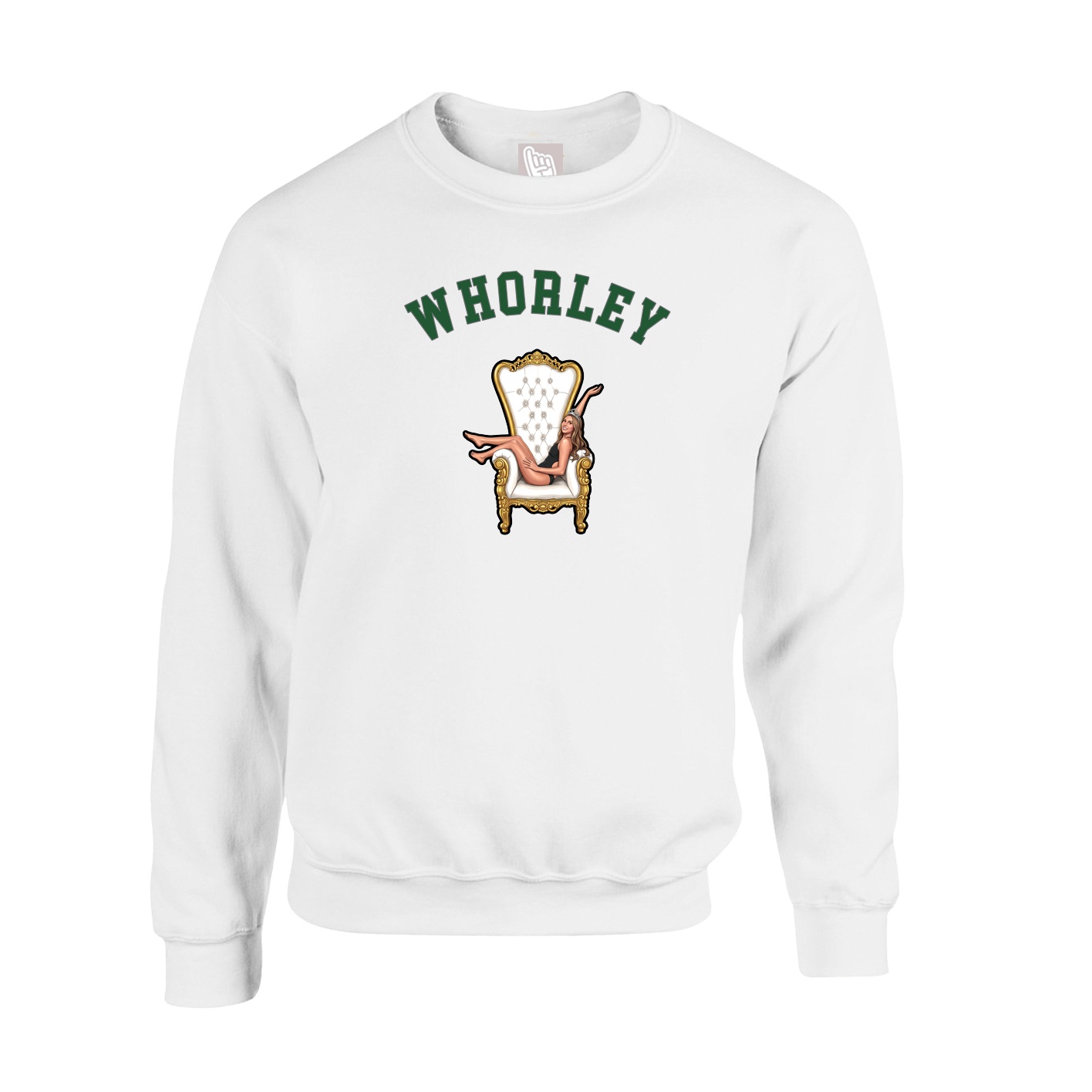 Fleece Crew — Shirsey Arch in White