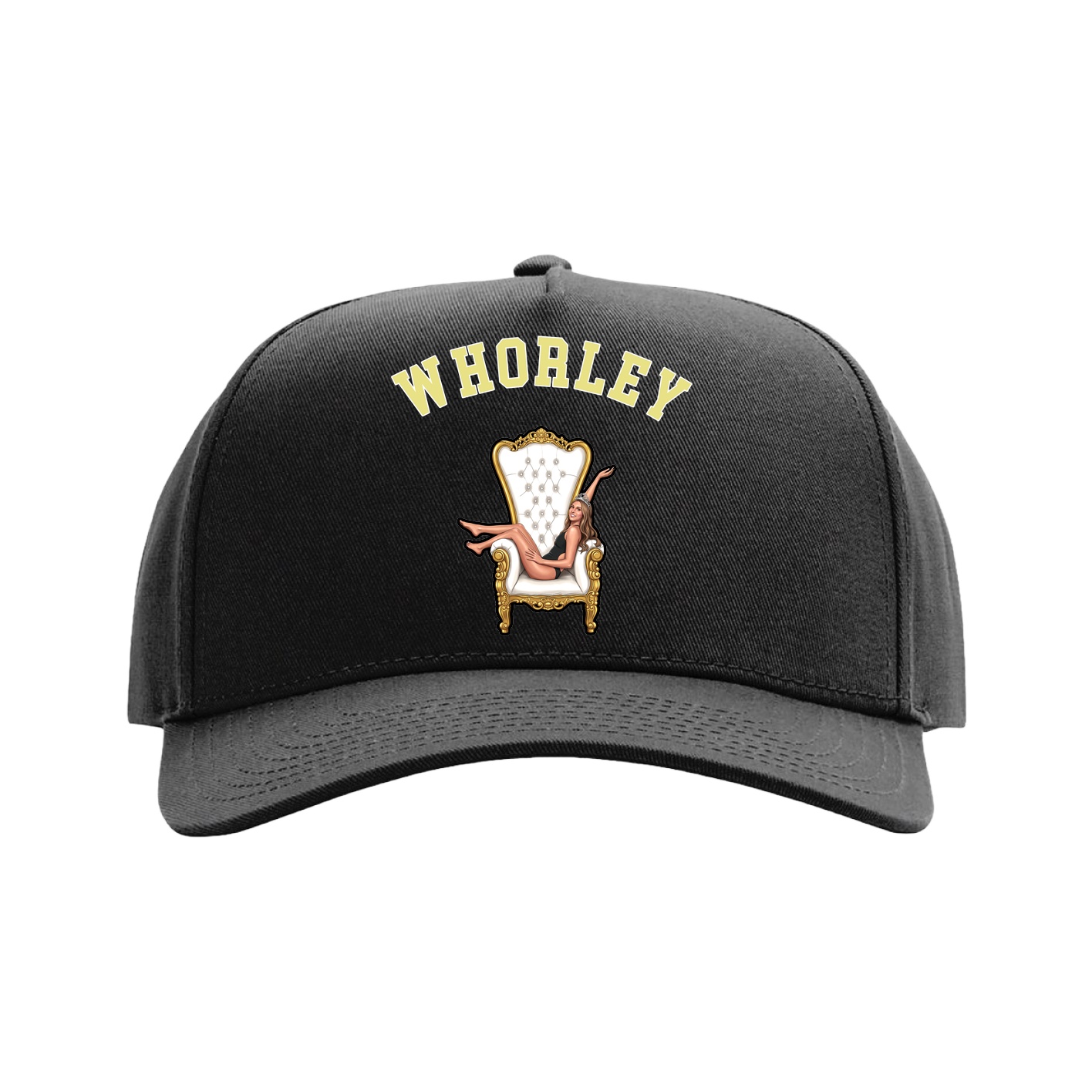 Full Fabric Five-Panel Champ Cap — Shirsey Arch in Black