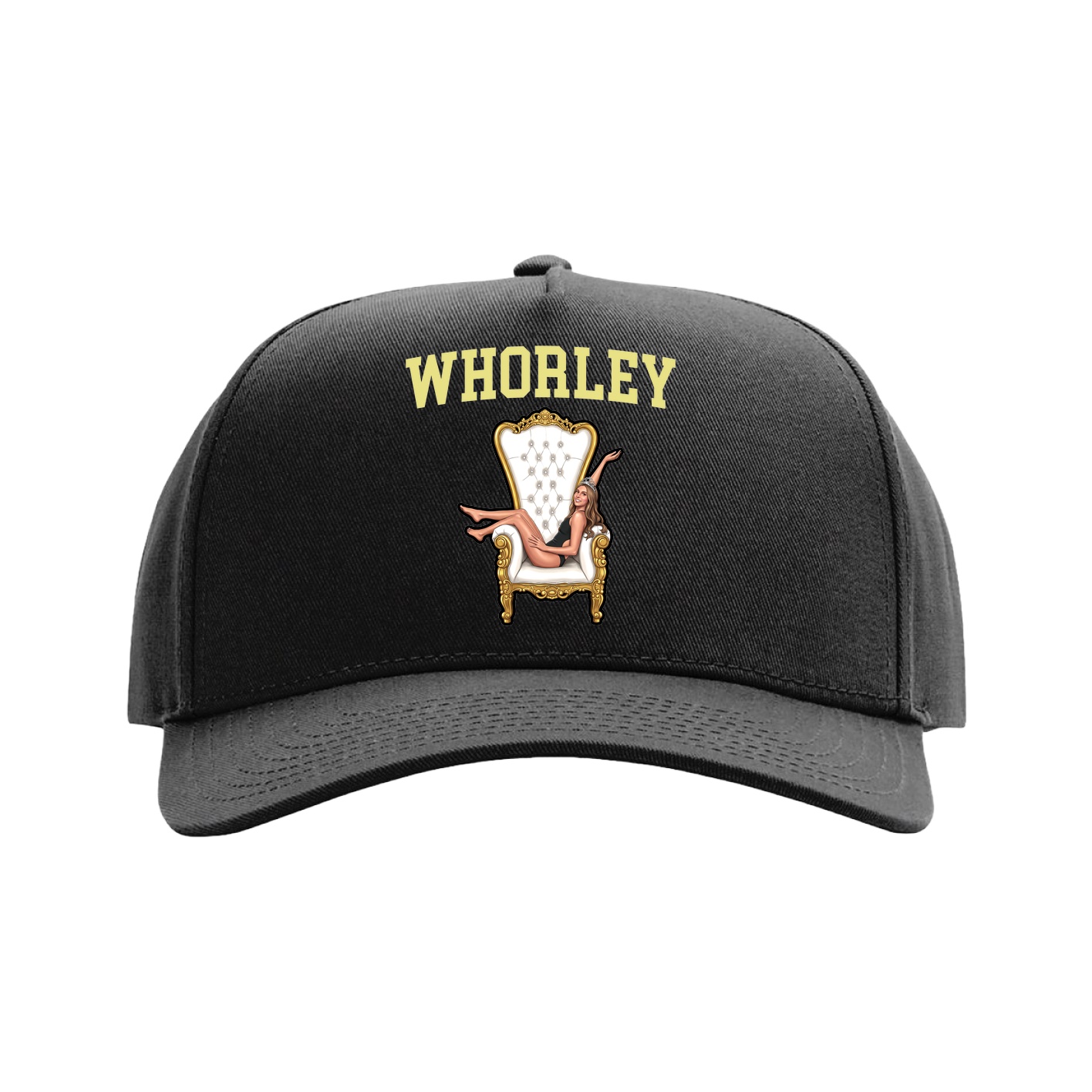 Full Fabric Five-Panel Champ Cap — Shirsey in Black