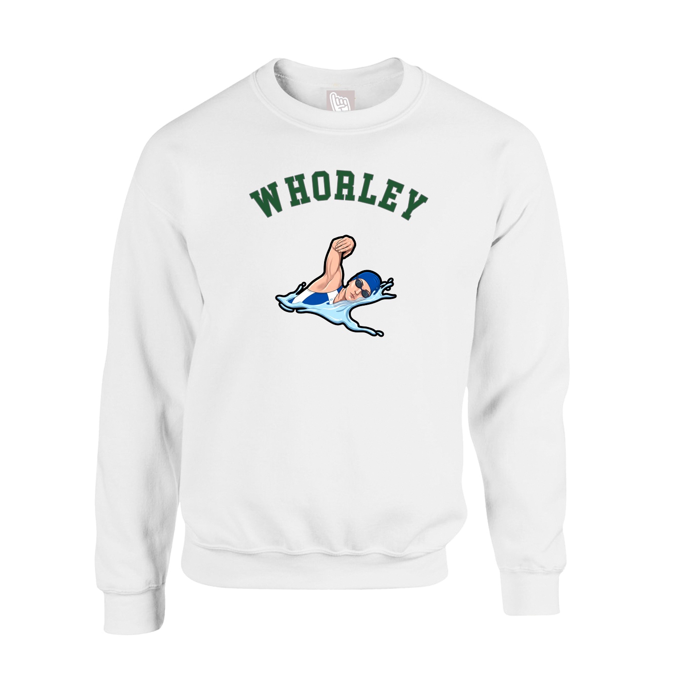 Fleece Crew — Shirsey Arch in White