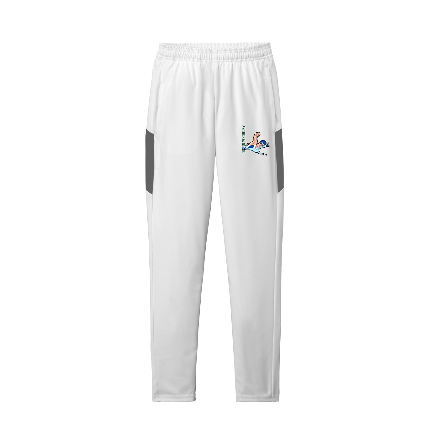 Team Travel Pant — Name Vertical in White/Grey