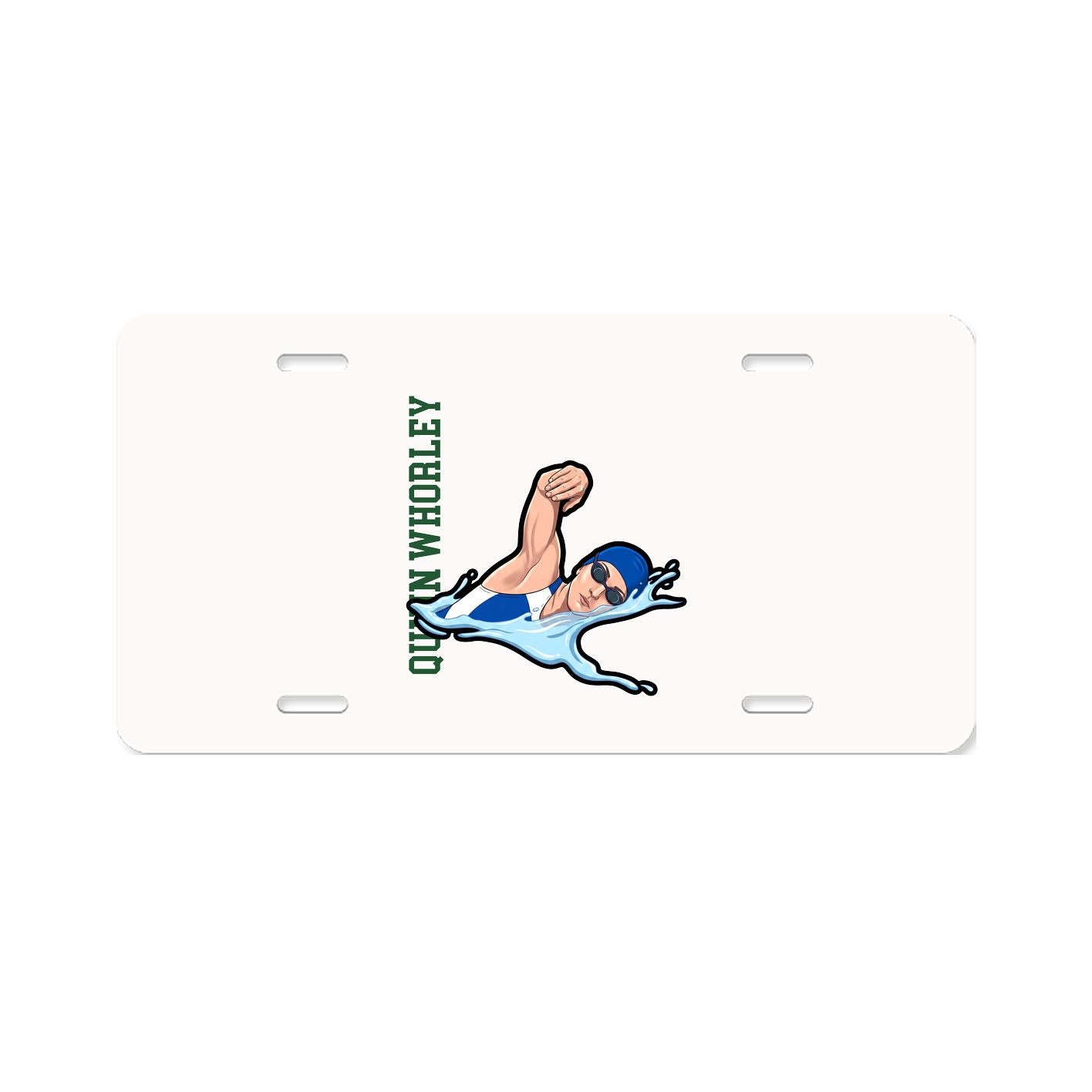 License Plate — Name Vertical in Classic