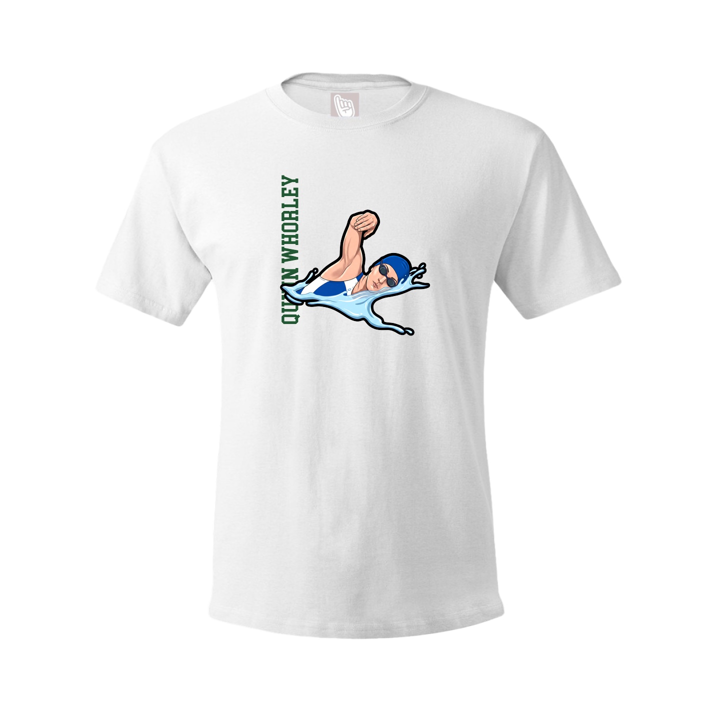 Youth Tee — Name Vertical in White