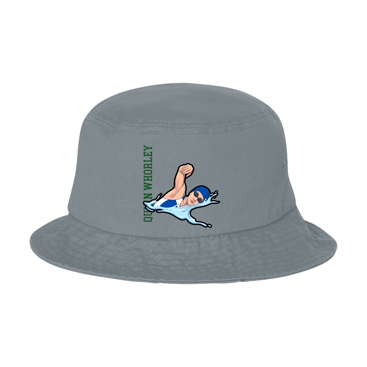 Bucket Cap — Name Vertical in Grey