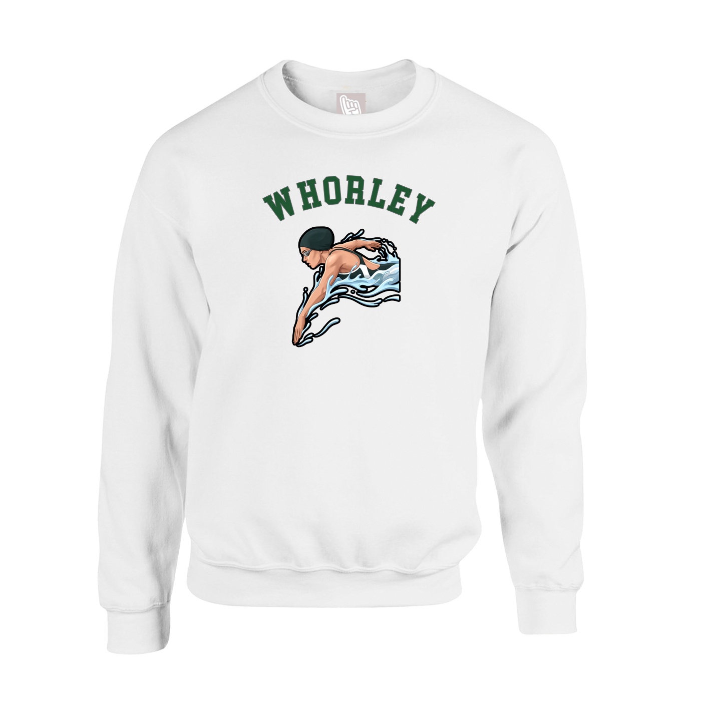 Fleece Crew — Shirsey Arch in White