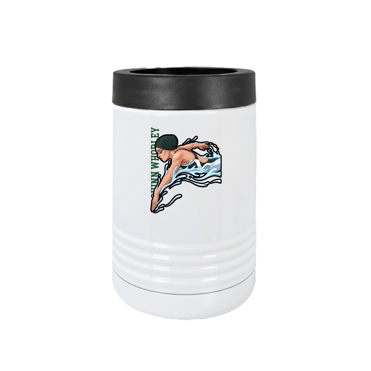 Beverage Holder — Name Vertical in White