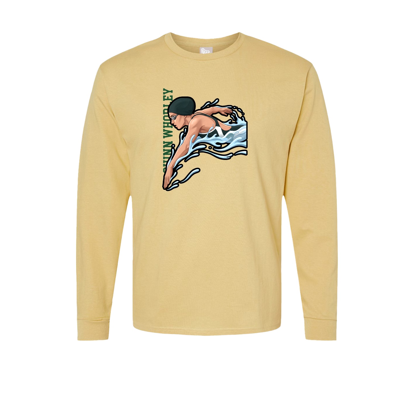 Long Sleeve Tee — Name Vertical in Vegas Gold