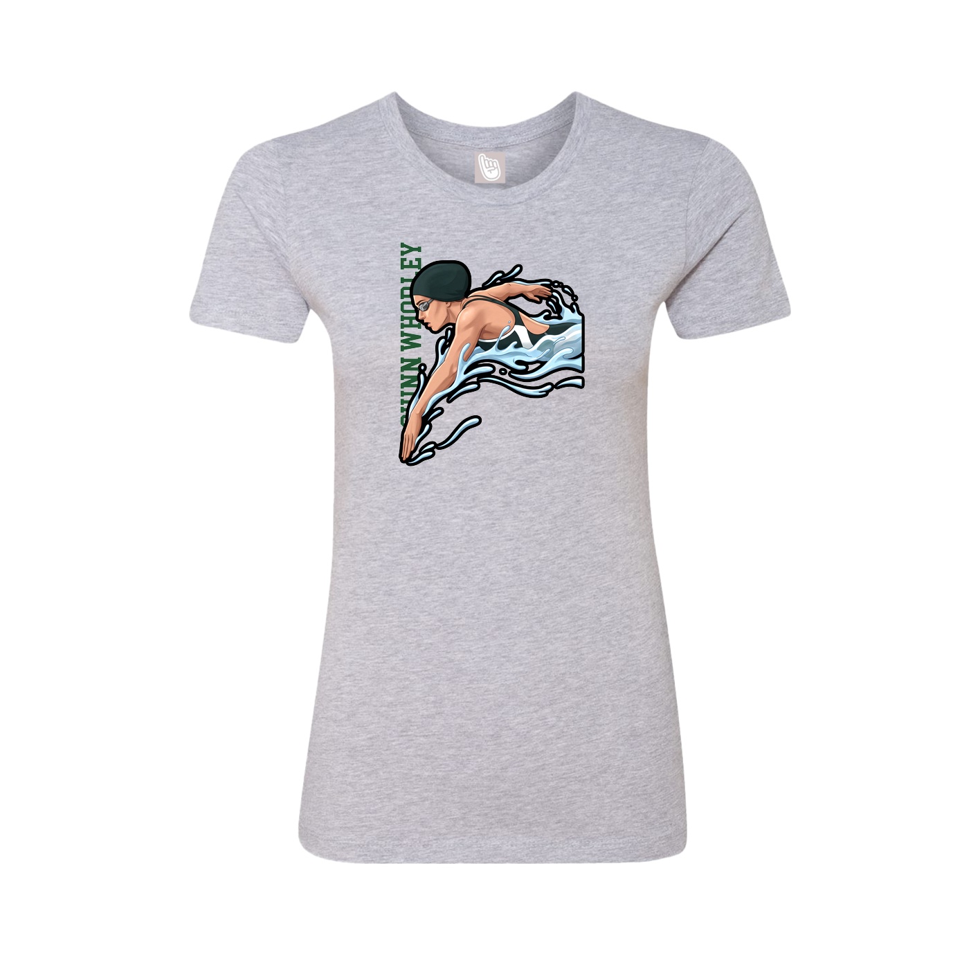 Womens Tee — Name Vertical in Grey