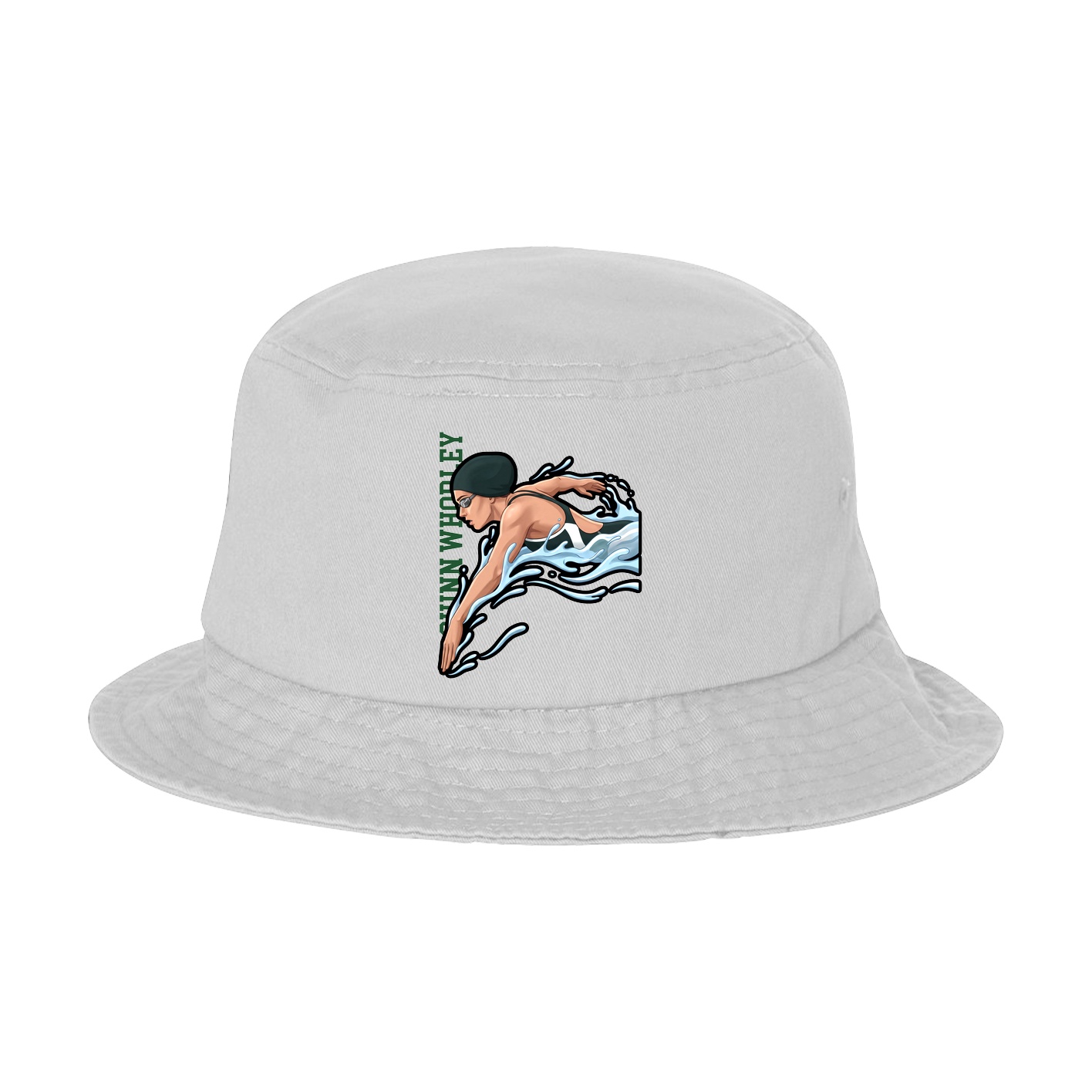 Bucket Cap — Name Vertical in White