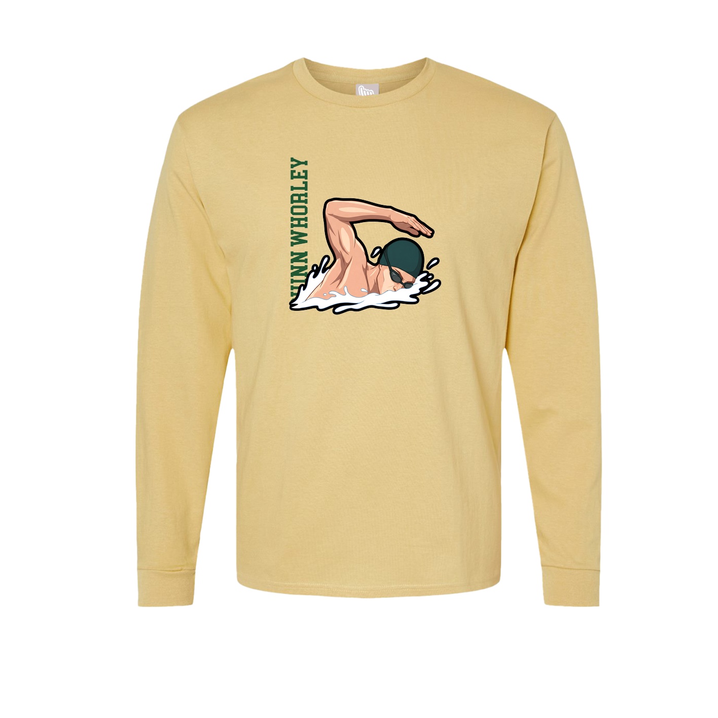 Long Sleeve Tee — Name Vertical in Vegas Gold