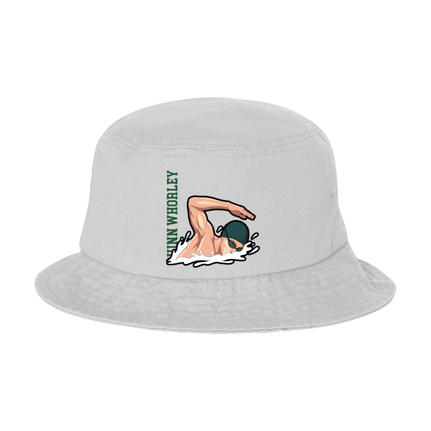 Bucket Cap — Name Vertical in White