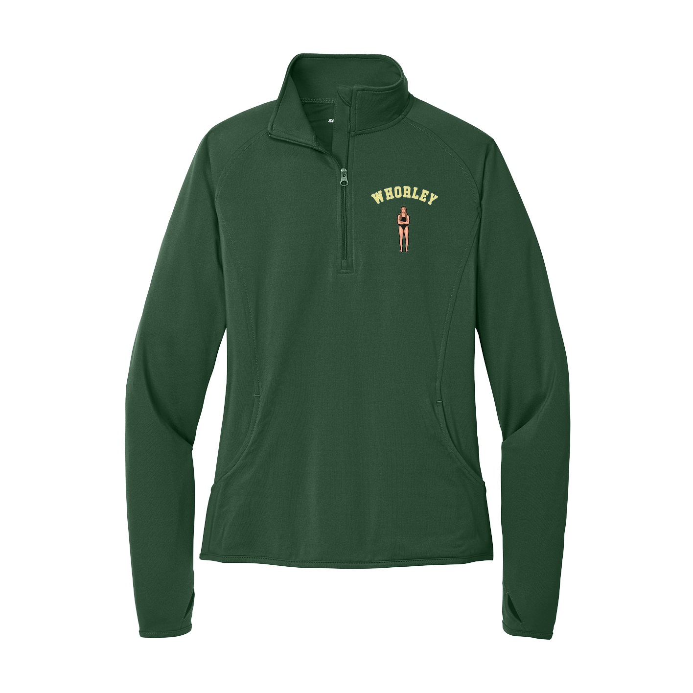 Women's Q-Zip Pullover — Shirsey Arch in Green