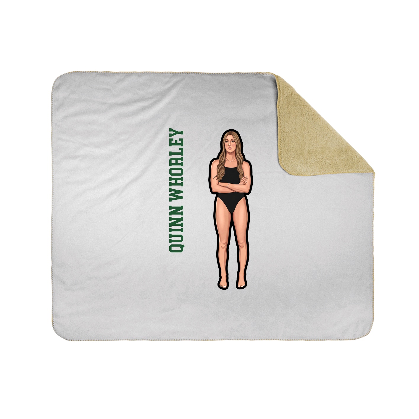 Throw Blanket — Name Vertical in White