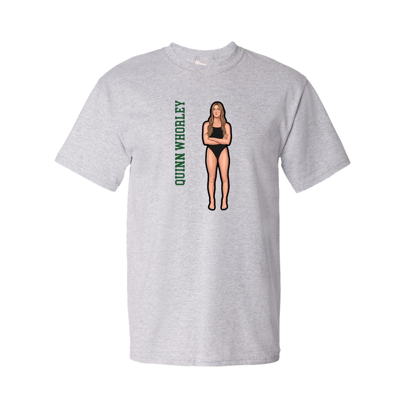 Tee — Name Vertical in Grey