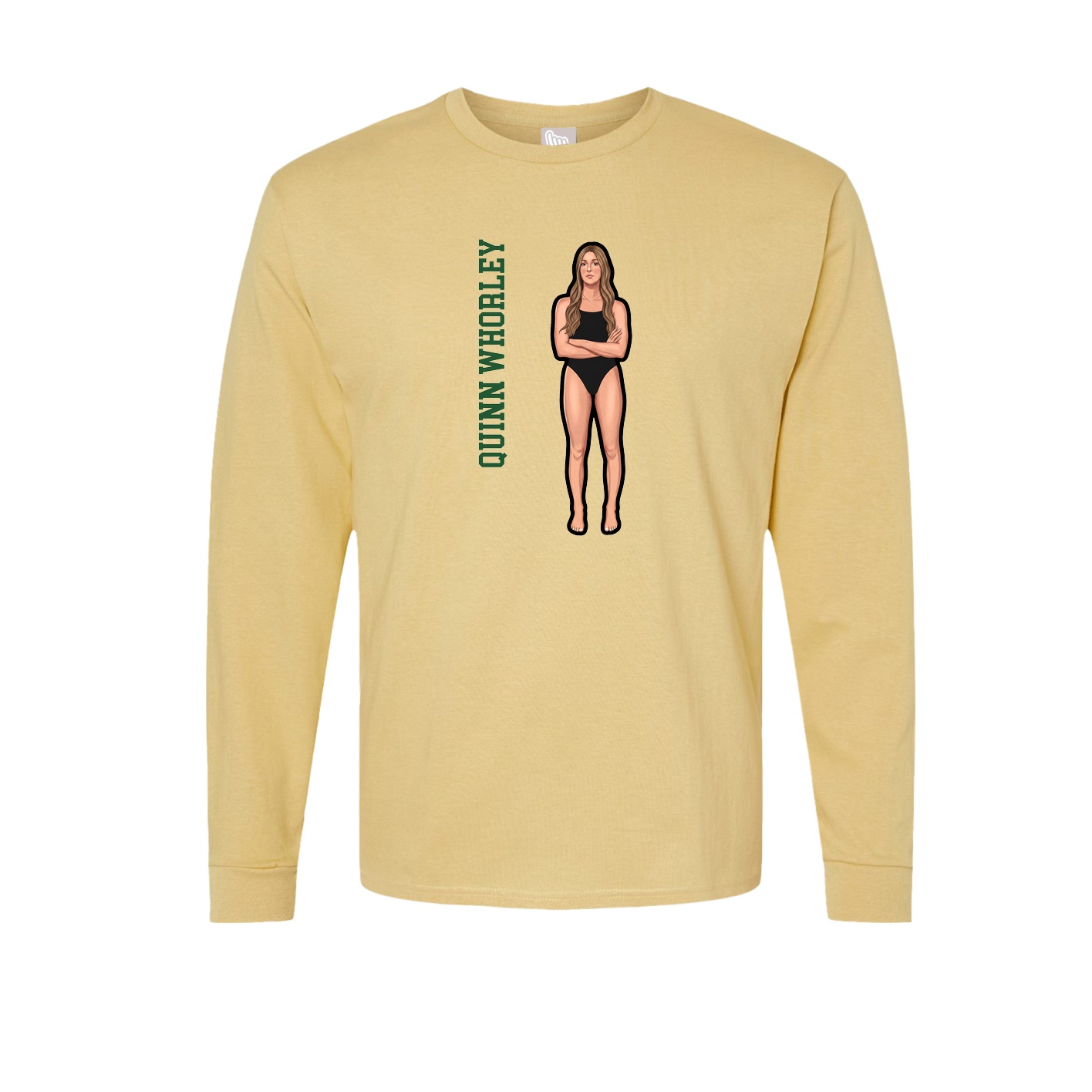 Long Sleeve Tee — Name Vertical in Vegas Gold