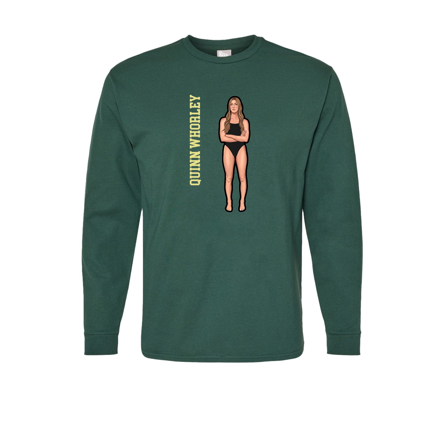 Long Sleeve Tee — Name Vertical in Green