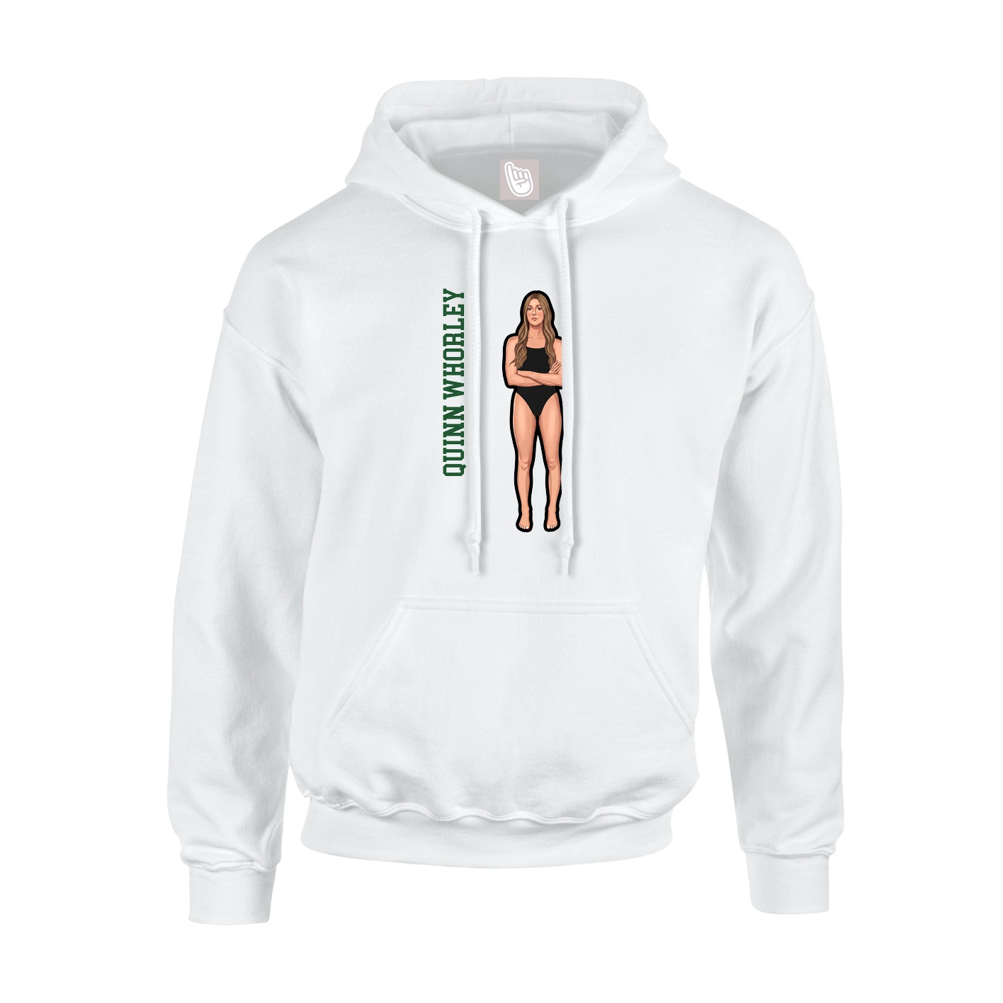 Hoodie — Name Vertical in White