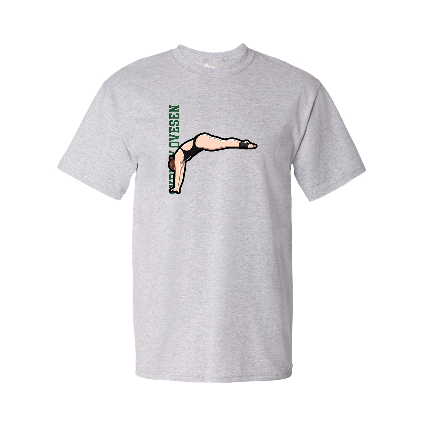 Youth Tee — Name Vertical in Grey