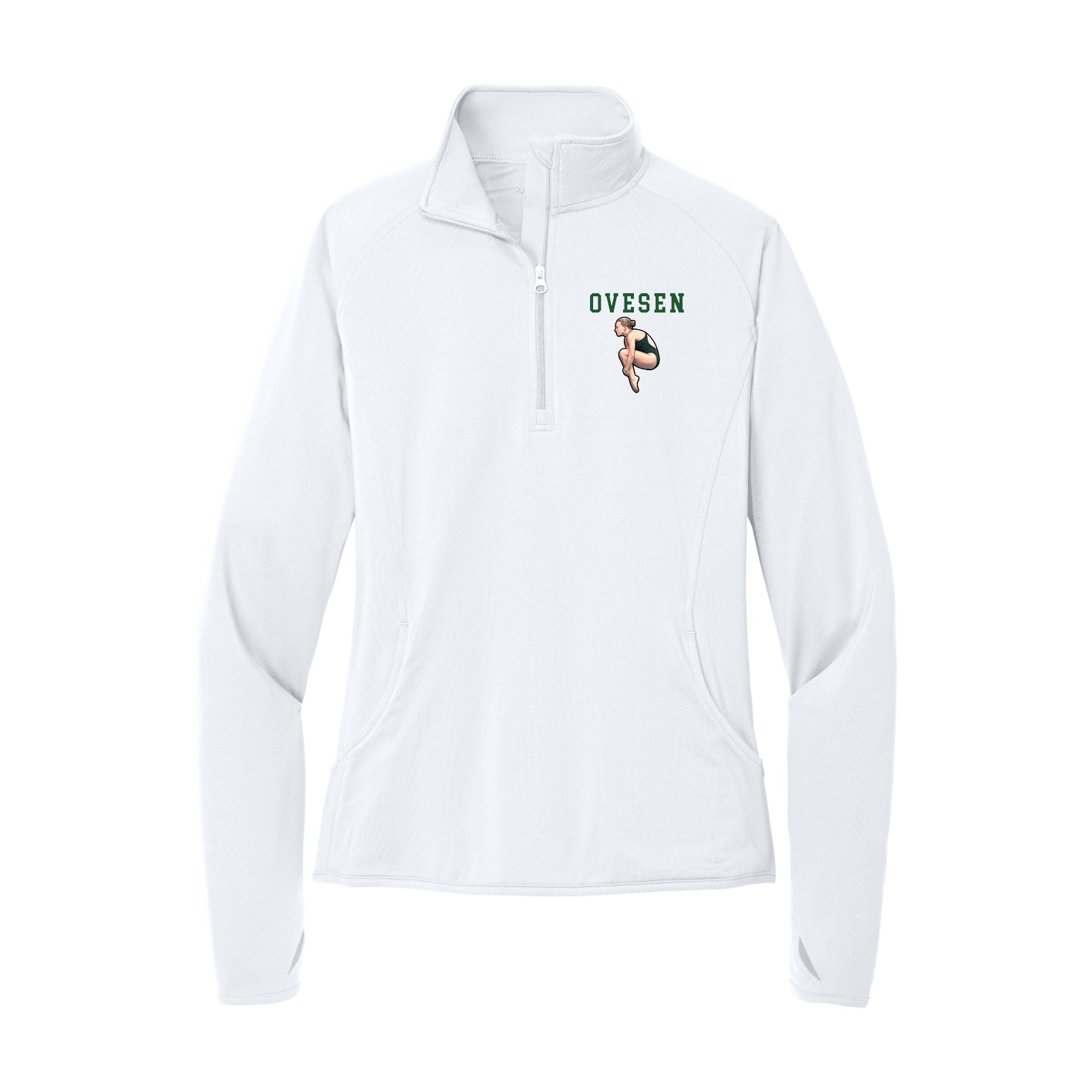 Women's Q-Zip Pullover — Shirsey in White