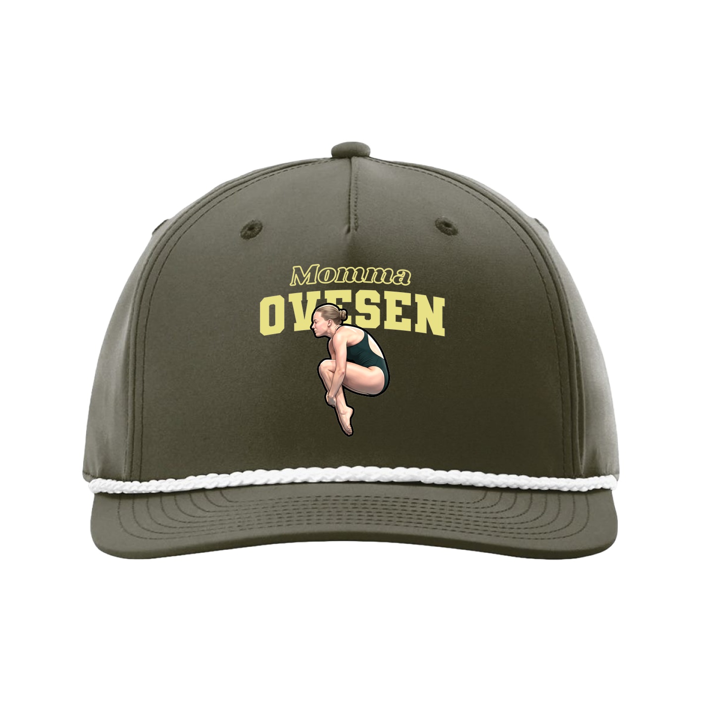 Five-Panel Classic Rope Cap — Mothers Day Block in Green