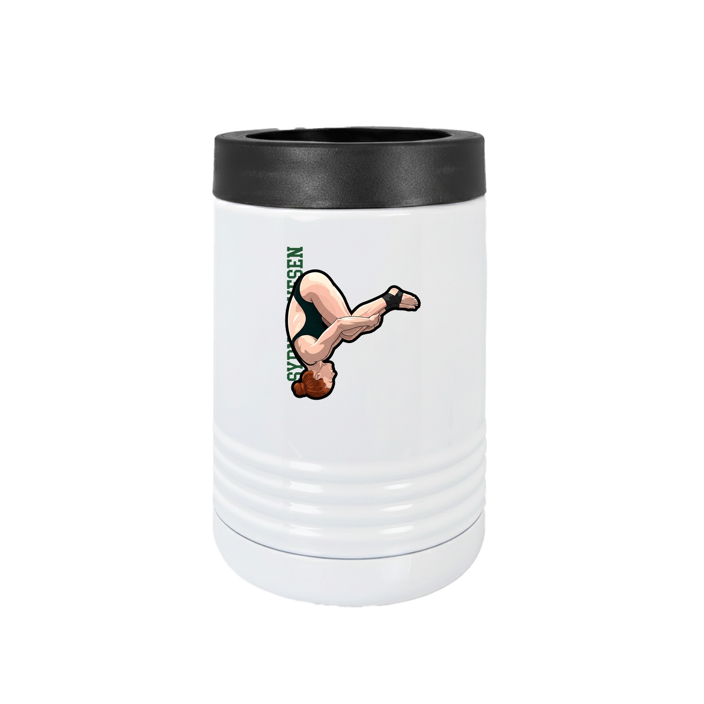 Beverage Holder — Name Vertical in White
