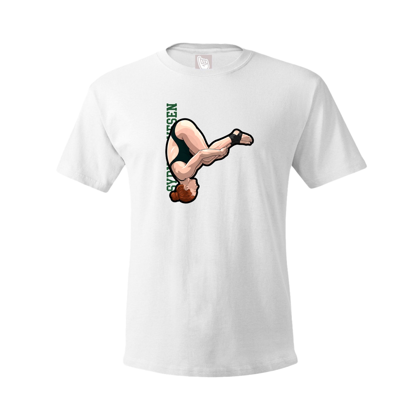 Tee — Name Vertical in White