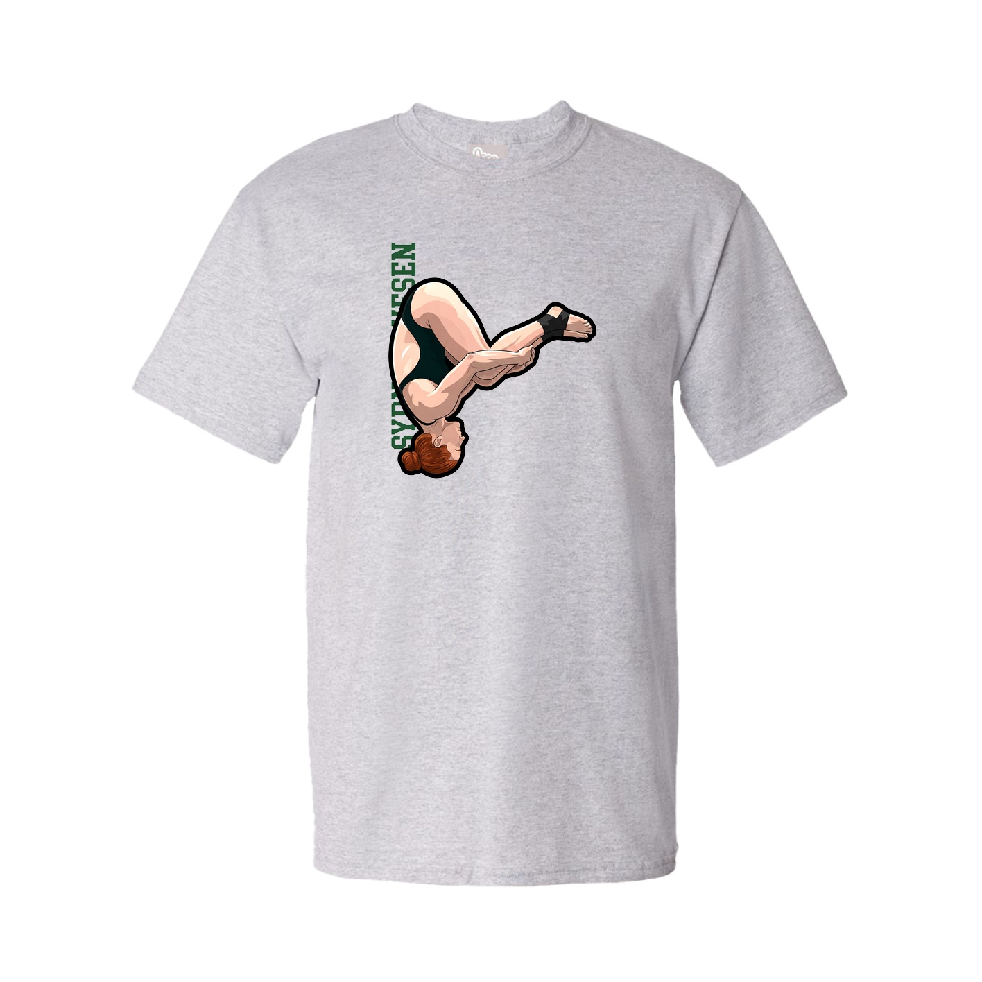Youth Tee — Name Vertical in Grey