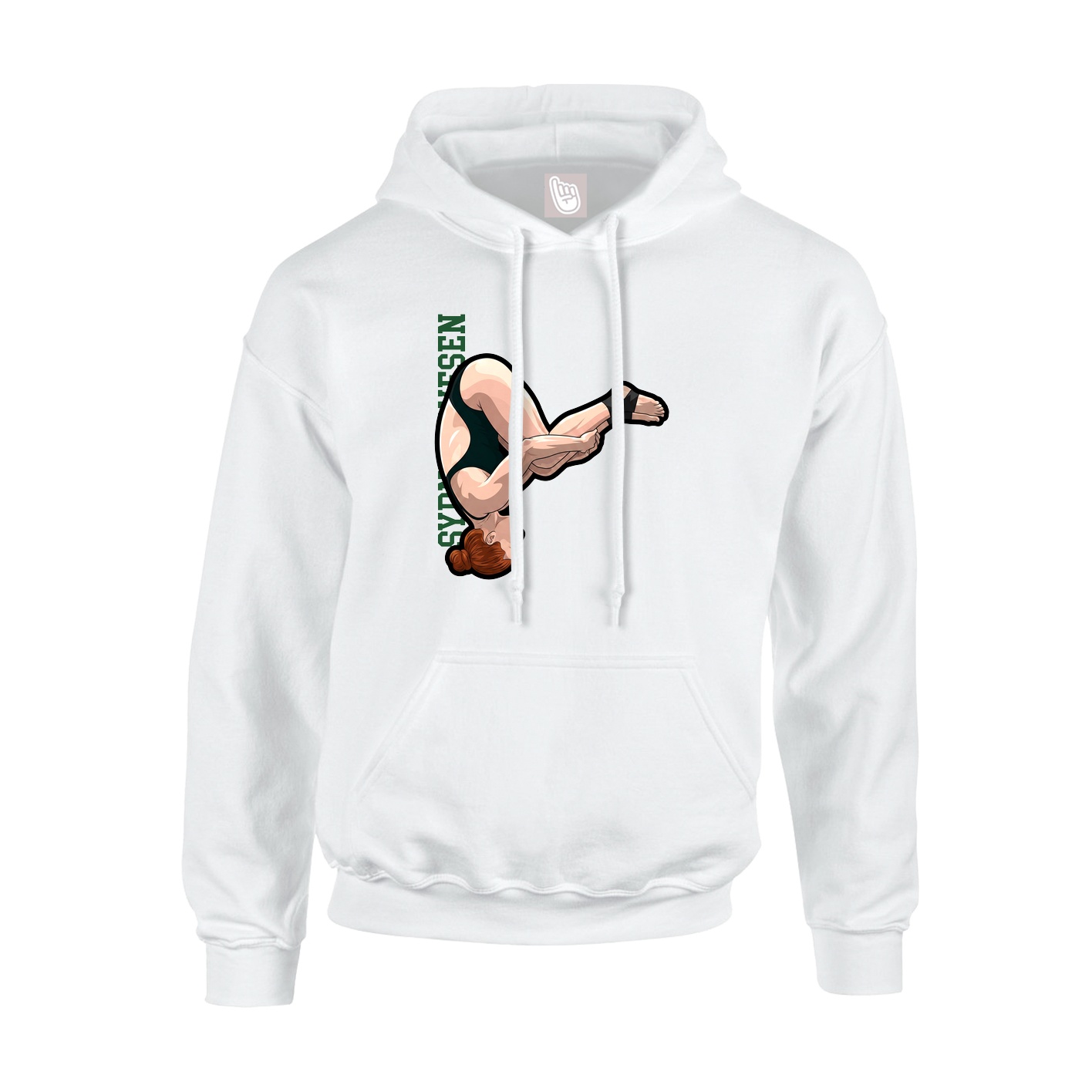 Hoodie — Name Vertical in White