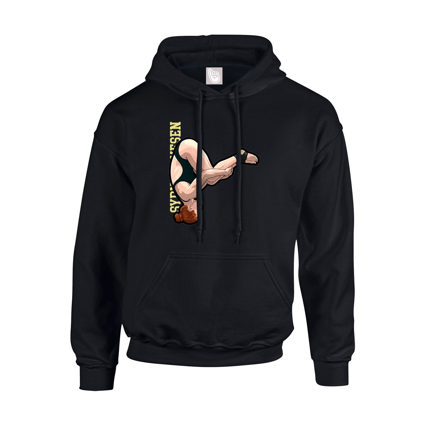 Youth Hoodie — Name Vertical in Black