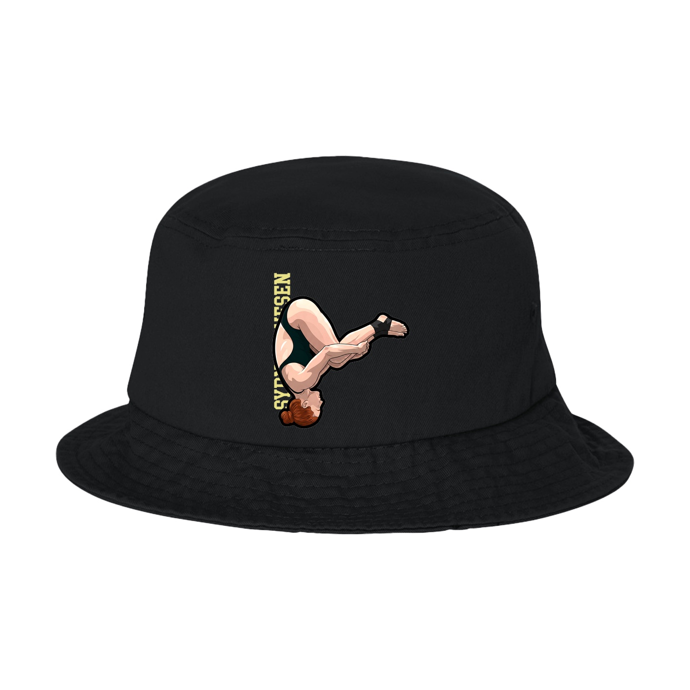 Bucket Cap — Name Vertical in Black