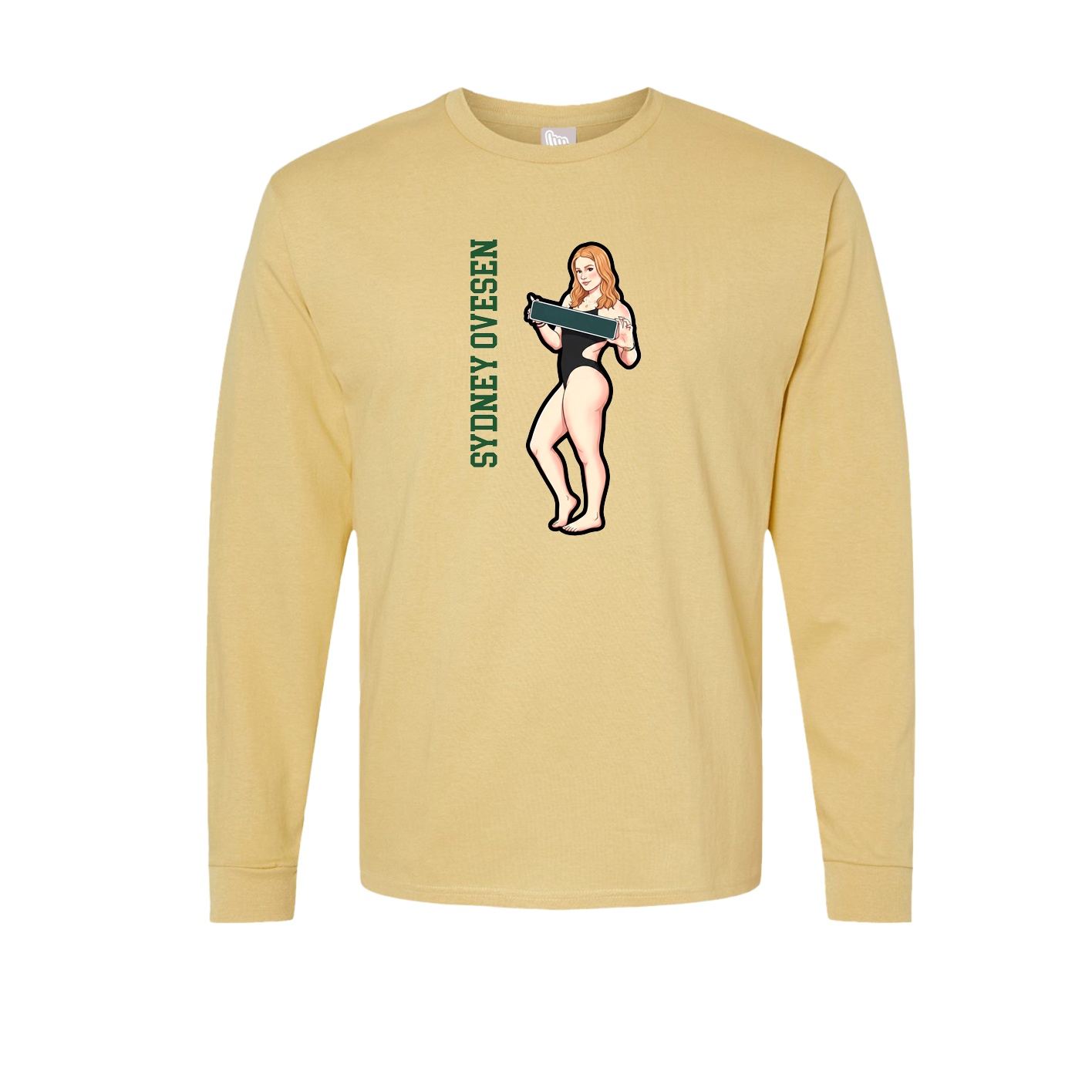 Long Sleeve Tee — Name Vertical in Vegas Gold