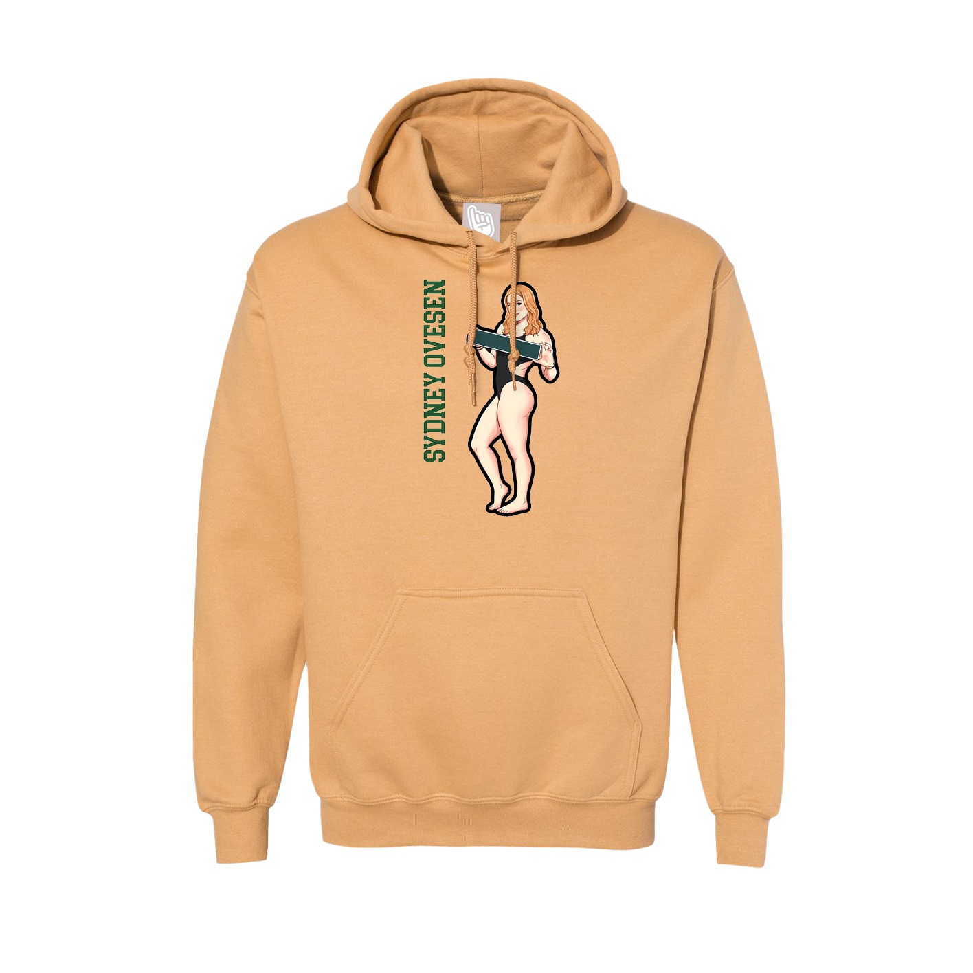 Hoodie — Name Vertical in Vegas Gold