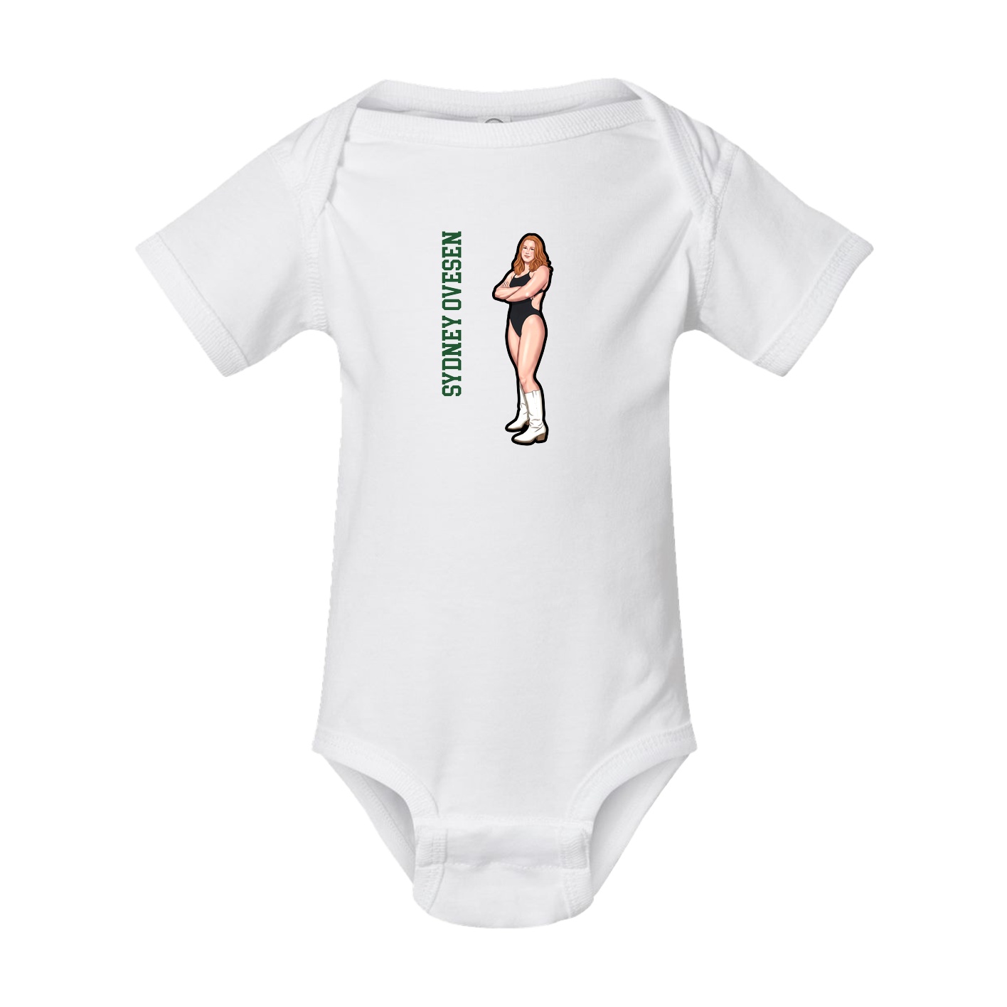 Baby Onesie — Name Vertical in White